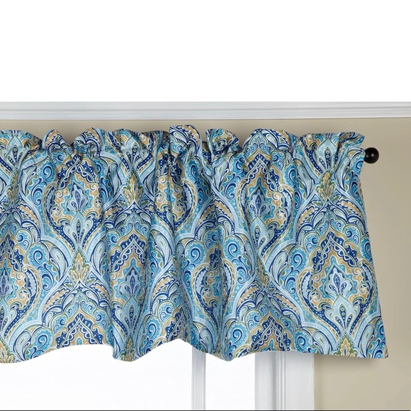Stylemaster Zoe Valance - Blue/Green Paisley/Damask, 56x17 Inches - Picture 6 of 6